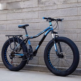 FAXIOAWA Vélos de montagne Fat Tires FAXIOAWA 26 Pouces 4.0 Large et épais VTT Vitesse Variable Absorption des Chocs Neige vélo Plage Tout-Terrain Double Voiture (Bleu 21)