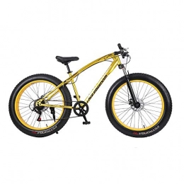 Fenfen-cz vélo Fenfen-cz 26 Pouces Dolomite Fat Tire Mens Mountain Bike, Moyenne Haute rsistance Cadre en Acier, 21 / 07 / 24 Vitesse (Color : Yellow, Size : 21 Speed)