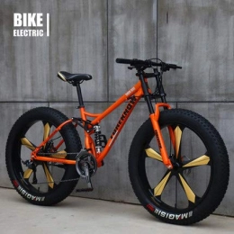 FOREKNOW vélo FOREKNOW Fat Bike 26" 21 vitesses VTT tout suspendu avec grands pneus (vert avec 5 spokes)