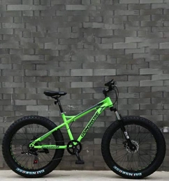 GMZTT vélo GMZTT Vlo Unisexe Fat Tire Adult Mountain Bicycle, Double Frein Disque / Haut-Carbone Cadre en Acier Vlos Cruiser, Plage de motoneige vlo, 26 Pouces Roues (Color : Green, Size : 21 Speed)