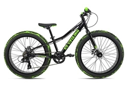 KS Cycling Vélos de montagne Fat Tires KS Cycling VTT Ado Fatbike 24'' Crusher Cadre en Aluminium Noir-Vert TC 30 cm