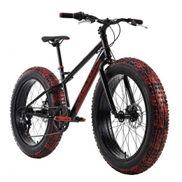 KS Cycling Vélos de montagne Fat Tires KS Cycling VTT Unisexe Fatbike SNW2458-24" - Noir / Rouge - RH 38 cm