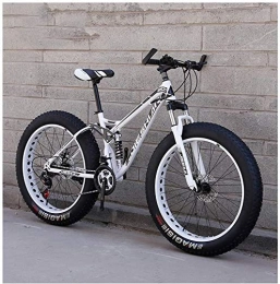 LYQZ Vélos de montagne Fat Tires LYQZ Solide Adult Mountain Bikes, Fat Tire Double Frein Disque Hardtail VTT, Big Wheels vlo en Acier Haute teneur en Carbone (Color : New White, Size : 26 inch 27 Speed)