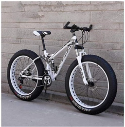 YANQ Vélos de montagne Fat Tires Montagne adulte vélos semi-rigides, vélo Fat Mountain, cadre en acier à haute teneur en carbone vélo de montagne de suspension avant, nouveau noir, 26 pouces 21 vitesses, nouveau Blanc, 26
