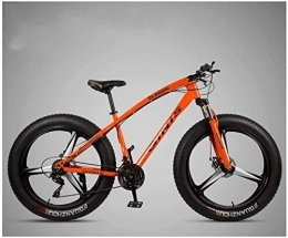 Aoyo Vélos de montagne Fat Tires Mountain Trail vélo, 26 pouces, 24 vitesses Vélos, Vélo tout-terrain, Fat Tire, VTT, suspension avant, double disque de frein, acier haute teneur en carbone, VTT, (Color : Orange)