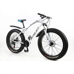 MYTNN Vélos de montagne Fat Tires MYTNN Fatbike 26" 21 Vitesses Shimano Fat Tyre 2020 VTT 47 cm RH Bike Fat Bike Fat Bike, Cadre Blanc / Jantes Noires, 26''