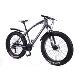 MYTNN Vélos de montagne Fat Tires MYTNN Fatbike 26" 21 vitesses Shimano Fat Tyre 2020 VTT 47 cm RH Snow Bike Fat Bike Fat Bike (cadre gris mat / jantes noires)