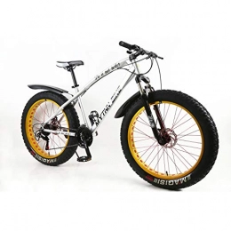 MYTNN Vélos de montagne Fat Tires MyTNN Fatbike 26 pouces 21 vitesses Shimano Fat Tyre 2020 VTT 47 cm RH Snow Bike Fat Bike (argent / doré)