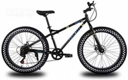 QZ vélo QZ 26 Pouces Roues VTT for Adultes, Fat Tire Bike Hardtail vlo, Cadre en Acier Haute teneur en Carbone Double Frein Disque (Color : Black, Size : 24 Speed)