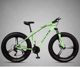 QZ vélo QZ VTT Vlo for Les Adultes, 26 4, 0 Pouces Fat Tire Bike VTT, Semi-Rigide Haut-Carbone Cadre en Acier, Fourche Avant Amortisseur et Double Disque de Frein (Color : Green, Size : 21 Speed)