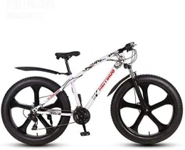 HCMNME vélo Vlo durable de haute qualit VTT 26 pouces vlos for adultes, 4, 0 pouces Fat Tire Bike VTT, Semi-rigide haut cadre en acier au carbone fourche suspension, double disque de frein Cadre en alliage av