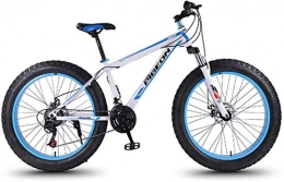 YANQ vélo VTT 24 vitesses, adultes 27, 5 pouces de Fat Mountain, cadre en acier à haute teneur en carbone, VTT unisexe, Bleu, blanc