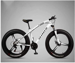 YANQ Vélos de montagne Fat Tires VTT 26 pouces, cadre en acier avec haute teneur en carbone contenu Fat vélo de montagne, vélos d'enfant adulte hardtail, blanc, 21 vitesses Spoke, blanc, 24 Vitesse 3 Spoke