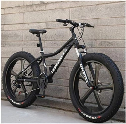 YANQ Vélos de montagne Fat Tires VTT 26 pouces, cadre en acier avec haute teneur en carbone gras contenu vélo de montagne Hardtail pleine suspension de vélo de montagne, Bleu, 21 Vitesse 3 Spoke, noir, 24 Geschwindigkeit 5.