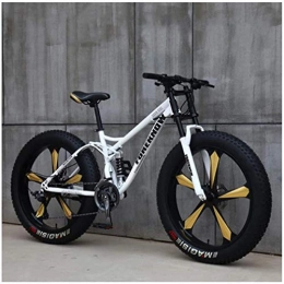 YANQ vélo VTT, 26 pouces de Fat Mountain, cadre en acier à haute teneur en vélos en carbone, Fully, 27 Vitesse, Noir 5 Spoke, 24x, Weiß 5 Spoke