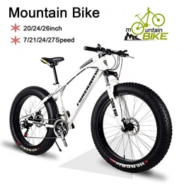 LYRWISHJD vélo VTT 26 pouces Fat Tire vélos, vélos d'extérieur antidérapants cadre de vélo acier haute résistance double frein à disque avant en noir sable vélos fourchette