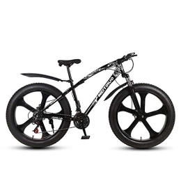 FLYFO Vélos de montagne Fat Tires VTT Amortisseur avec vitesse variable : vélo d'étudiant pour hommes et femmes, 21 / 24 / 27 vitesse paire de vélo de montagne, VTT, noir, 27 speed
