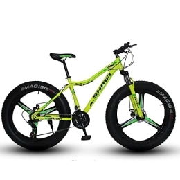 TAURU vélo VTT de 66 cm, vélo de neige, vélo de route, VTT à gros pneus pour adultes, vélo de trail à 21 vitesses, cadre en acier à haute teneur en carbone, double suspension complète à double disque (jaune1)
