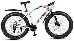 HCMNME vélo Vélo durable de haute qualité 26 pouces Vélo de montagne Vélos for adultes, Fat Tire Mountain Trail Bike, double frein à disque VTT Semi-rigide, cadre en acier haut carbone Cadre en alliage avec frein