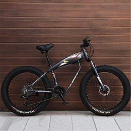 HCMNME vélo Vélo durable de haute qualité VTT Vélo for les adultes, Fat Tire Hardtail MBT vélo, cadre en acier haute teneur en carbone double frein à disque, 26 pouces Roues Cadre en alliage avec freins à disque