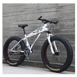 GONGFF vélo Vélos de montagne pour adultes, vélo de montagne pour filles Fat Tire, vélo de montagne semi-rigide avec frein à disque, cadre en acier à haute teneur en carbone, vélo, blanc B, 26 pouces 27 vitesses