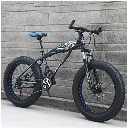 WEN vélo WEN Adulte Mountain Bikes, Garçons Filles Fat Tire Mountain Trail Bike, Double Frein à Disque VTT Semi-Rigide, Cadre en Acier Haute teneur en Carbone, Vélo (Color : Blue C, Size : 24 inch 27 Speed)