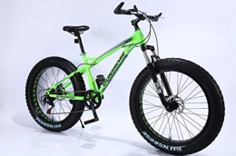 WYN vélo WYN 24 and 26 inch Fat Tire Bike Carbon Steel Frame Beach Cruiser Snow Fat Bikes Adult Sports, Green LW, 26 inch 21 Speed