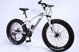 WYN vélo WYN 24 and 26 inch Fat Tire Bike Carbon Steel Frame Beach Cruiser Snow Fat Bikes Adult Sports, White LW, 26 inch 27 Speed