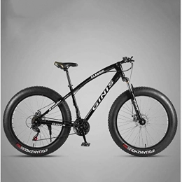 XHJZ vélo XHJZ 26 Pouces Mountain Bikes, Double Frein à Disque Fat Tire Mountain Trail vélo, VTT Semi-Rigide, siège réglable vélo en Acier Haute teneur en Carbone, Noir, 27 Speed Spoke