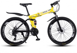Aoyo vélo 26En 24 vitesses VTT for adultes, en aluminium léger Suspension Avant cadre, fourche à suspension, frein à disque, jaune, B