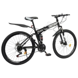 AMTULA vélo AMTULA VTT Pliant 26 ", 21 Vitesses Premium Velo Pliant Adulte, Fourche à Suspension, avec Garde-Boue, vélo de Camping, pour Filles et garçons