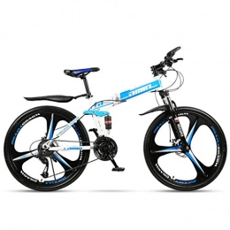 ASYKFJ vélo ASYKFJ vélo Pliable Vélo pliant-26 Pouces Roue Variable Absorption Vitesse Mountain Bike Double System Shock Femmes Homme Sports de Plein air Vélo, Grand (Color : Blue, Size : 21 Speeds)
