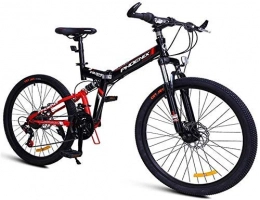AYHa vélo AYHa 24x Mountain Bikes, en acier pliant haut-cadre carbone Mountain Trail Bike, double suspension Enfants adulte Hommes Vélo de montagne, rouge, 24inch