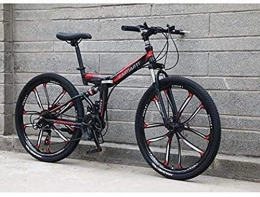 MYPNB vélo BMX pliant Vélo VTT Vélo de vélo Hommes Femmes, Cadre en acier au carbone à haute, suspension souple pleine queue, double disque de frein, Anti-Skid Tire 5-25 ( Color : D , Size : 26 inch 24 speed )