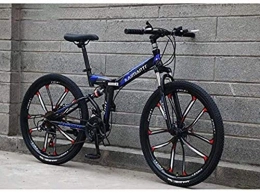 MYPNB vélo BMX pliant Vélo VTT Vélo de vélo Hommes Femmes, Cadre en acier au carbone à haute, suspension souple pleine queue, double disque de frein, Anti-Skid Tire 5-25 ( Color : E , Size : 26 inch 21 speed )