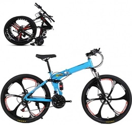C vélo C αγάπη Ζ Vélo de Montagne Pliable 26 Pouces, vélo de Montagne pour accélérateur de Changement de Vitesse pour Adultes 21 avec 6 Roues de Coupe / Blue