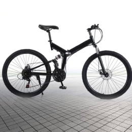 Chynalys vélo Chynalys Vélo VTT pliable 26" pour adultes avec freins à double disque, hauteur réglable en acier au carbone pour hommes et femmes.