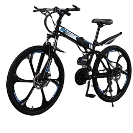 DADHI vélo DADHI Vélo de Montagne Pliant, vélo d'extérieur à Vitesse Variable, Frein à Disque mécanique Sensible, Assemblage Facile, pour Hommes / Femmes (Black and Blue 24 Speed)