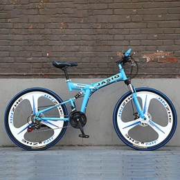 Dapang vélo Dapang Folding Mountain Bike with 26" Super Lightweight Magnesium Alloy, Premium Full Suspension and Shimano 21 Speed Gear, 2, 26"