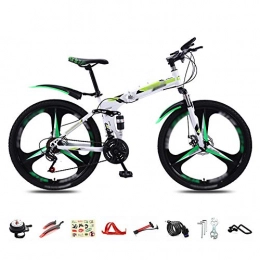 DGPOAD vélo DGPOAD VTT 30-Vitesses - 26'' Pliable Bicyclette pour Adulte - Pliant Vélo de Montagne - Double Freins a DisqueFreins - Bike pour Homme et Femme / Vert / A Wheel