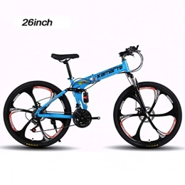 Aquila Vélos de montagne pliant Folding City Bike vélo, 26 pouces en acier vélo dépliable vélo ultra léger à vitesse variable, cadre en acier au carbone à haute, Étudiant Route AQUILA1125 (Color : Blue)