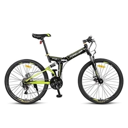 FUFU vélo FUFU Vélo de 26 Pouces Vélo de Montagne Cross-Pays Vitesse Adulte Pliable Doux Queue vélo mâle Ultralight et Portable (Color : Green)