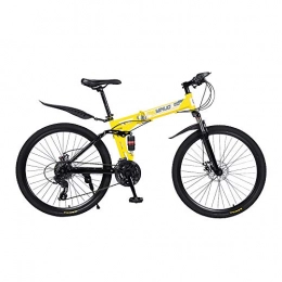 ganeric Mountain Bike Ladies and Mens Exercise Folding Lightweight Bike 27 Speeds 26" (Yellow)