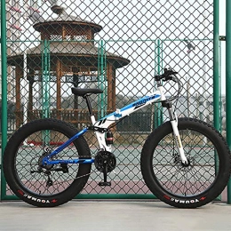 GAYBJ vélo GAYBJ Pliage Neige vélo Folding Mountain Bike 24 / 26 Pouces Vitesse 7 / 21 / 24 / 27 4.0 Large Wheel Fat Tire VTT Vélo Fat vélo / VTT Fat Tire, A, 24 inch 27 Speed