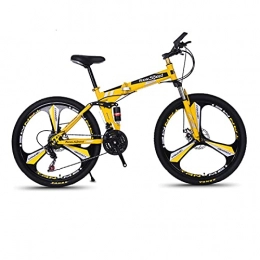 GUHUIHE vélo GUHUIHE Nouveau Vélo de Montagne vélo 21 Vitesse Hors Route Mâle et Femme étudiant Adulte vélo Pliant (Color : Yellow, Size : 21)