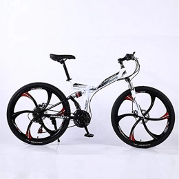 HHRen vélo HHRen 21 Vitesses Diamètre de Roue (61 / 66cm) 6 Axe Pliant VTT Étudiant Sports de Plein air Vélo Route Vélo Vélo, Blanc, 61cm