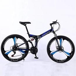 HHRen vélo HHRen Folding Mountain Bike 21 Speed ​​City Comfort Diamètre de Roue (61cm / 66cm) Double Shock Frein à Disque Sport Bike, Bleu, 66cm