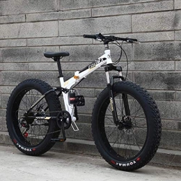 Aoyo Vélos de montagne pliant Hommes Mountain Bikes, 26inch Fat Tire Hardtail motoneige, cadre double suspension et fourche à suspension tout-terrain Vélo de montagne Adulte (Color : E)