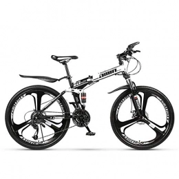 HSART vélo HSART Vélo de Ville / Montagne Pliable Vélo 26 Pouces VTT 24 Vitesses Absorption des Chocs 10 Cm 3 Molette Coupe - pour Adultes (Noir)