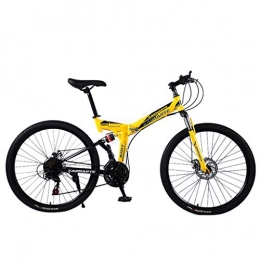 IsMoon Folding Vélo pliant 24 pouces pour homme et femme, jaune, 24 pouces